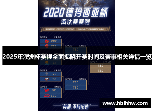 2025年澳洲杯赛程全面揭晓开赛时间及赛事相关详情一览